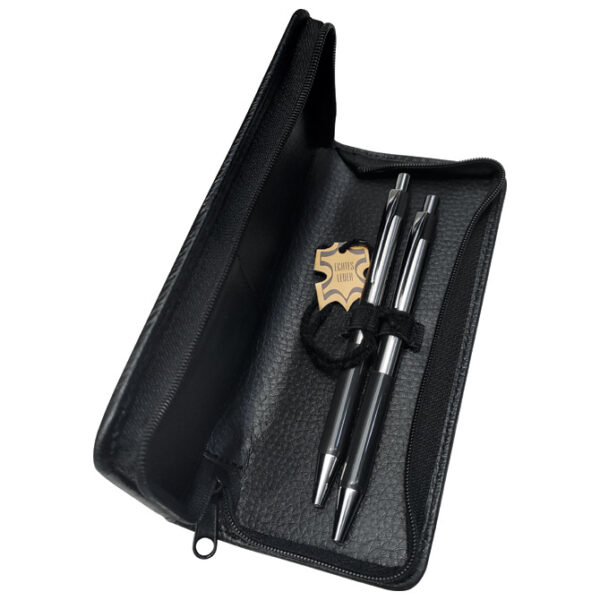 62759 Poklon set 1 kemijska i tehnička olovka PENAC srebrna (kožni etui)
