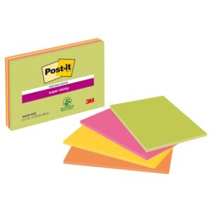 Samoljepljivi listići  152x101mm  4x45L neon Super Sticky POST-IT 6445