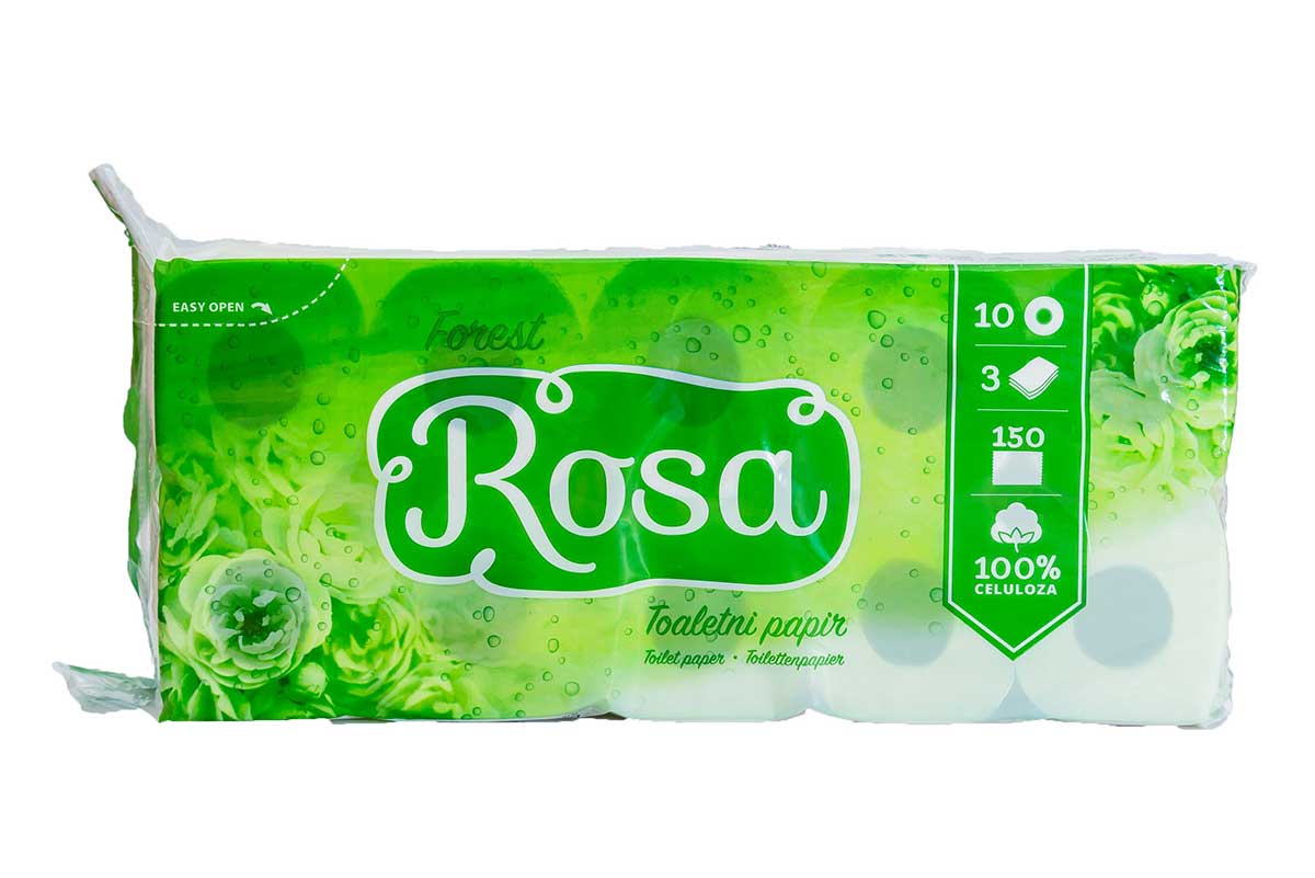 Toaletni papir - role 3-sl. 10/1  ROSA FOREST bijeli