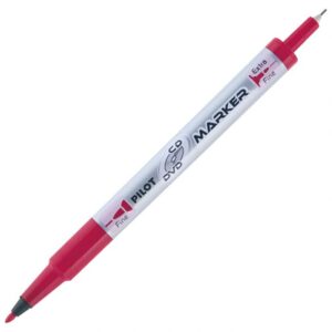 16119 Flomaster permanentni s dva vrha PILOT twin marker SCA-TMCD-B 0,4i 0,7mm crveni