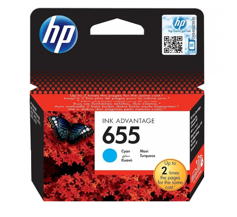 Tinta HP CZ110AE (DJ 3525,4625) No. 655 cyan 600 str.