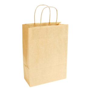 50161 Vrećica za poklone natron 220x310x100 mm smeđa 50/1 pletene ručke