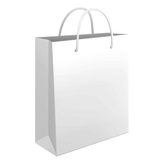 50166 Vrećica za poklone sjajna plastificirana 240x390x90 mm bijela