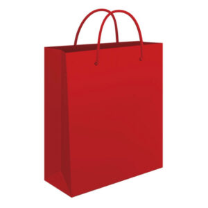 50168 Vrećica za poklone sjajna plastificirana 240x390x90 mm crvena