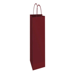 50186 Vrećica za poklone sjajna plastificirana za bocu 130x400x80 mm bordo