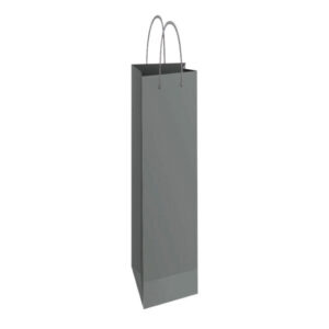 50189 Vrećica za poklone sjajna plastificirana za bocu 130x400x80 mm srebrna