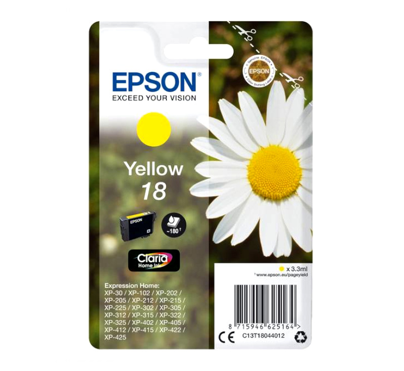 Tinta EPSON C13T18044012/T1804 (XP-225) yellow