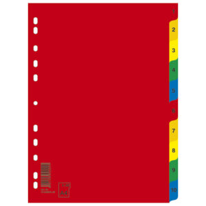 25070-1 Pregrade PVC brojevi 1-10 A4 Donau 7712095PL-99 5 boja