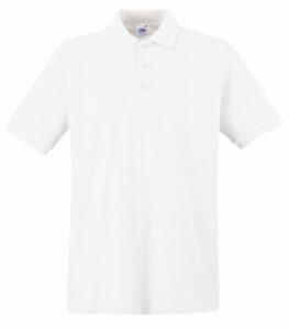 60509 Majica pamučna FRUIT of the LOOM, muška Polo Premium 170g bijela, vel.XL