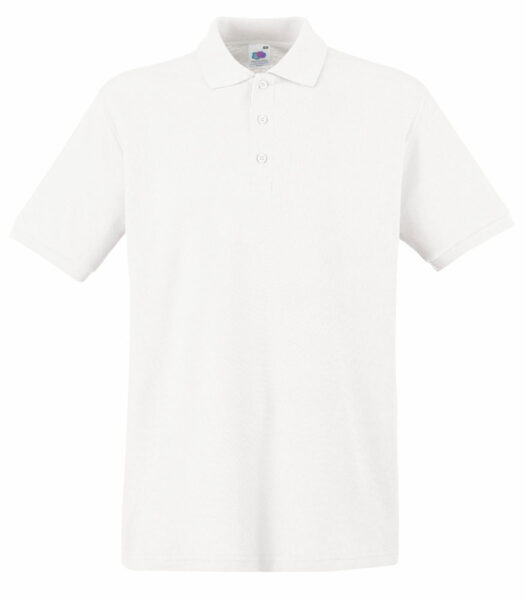 60509 Majica pamučna FRUIT of the LOOM, muška Polo Premium 170g bijela, vel.XL