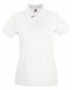 60515 Majica pamučna FRUIT of the LOOM ženska Polo Lady-fit Premium 170g bijela vel.S
