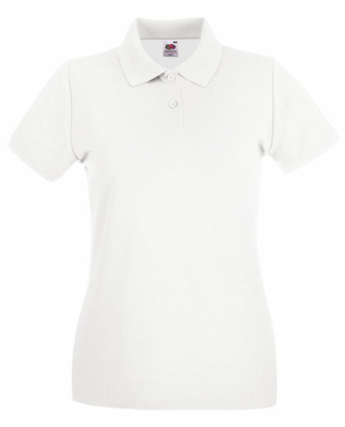 60515 Majica pamučna FRUIT of the LOOM ženska Polo Lady-fit Premium 170g bijela vel.S