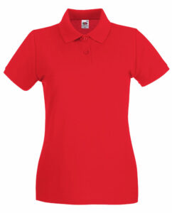 60512 Majica pamučna FRUIT of the LOOM ženska Polo Lady-fit Premium 180g crvena vel.L