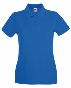 60518 Majica pamučna FRUIT of the LOOM ženska Polo Lady-fit Premium 180g plava vel.L