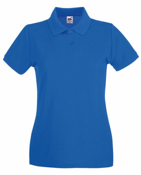 60518 Majica pamučna FRUIT of the LOOM ženska Polo Lady-fit Premium 180g plava vel.L