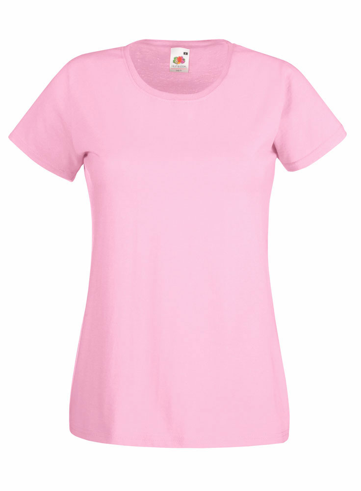 60600 Majica pamučna FRUIT of the LOOM ženska T-SHIRT 165g svijetlo roza vel.L