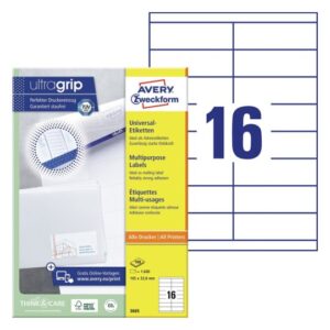 10476 Etikete 105 x  33,8 mm bijele ZWECKFORM 3665 1600/1 (100l)