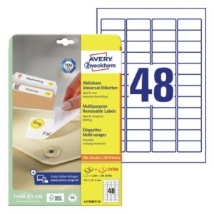 10968 Etikete  45,7 x  21,2 mm odljepljive bijele ZWECKFORM 4736 1200/1 (25l)