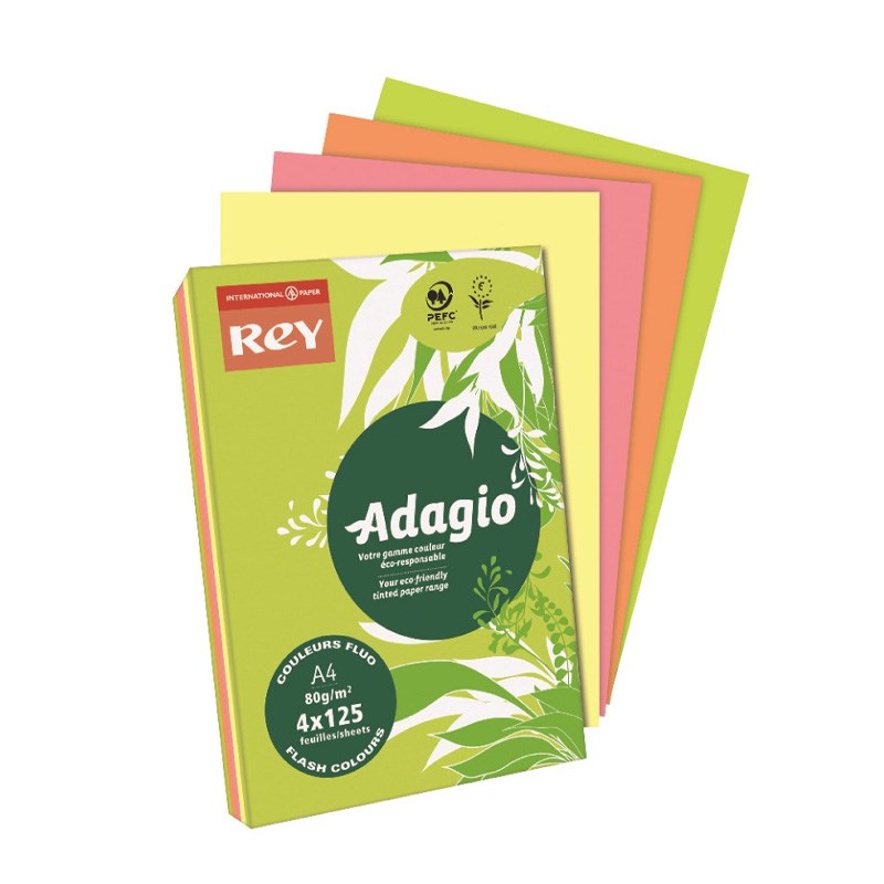 A-10139-2 Papir u boji REY ADAGIO INTENSO A4  80 g/m2 500l  MIX 5.boja (A315)