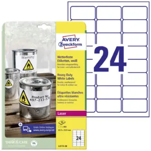 10145 Etikete  63,5 x  33,9 mm bijele polyester ZWECKFORM 4773 (20l)
