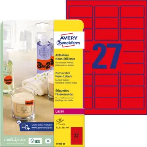 10969-1 Etikete  63,5 x  29,6 mm neon crvene ZWECKFORM 6003-25  675/1 (25l)