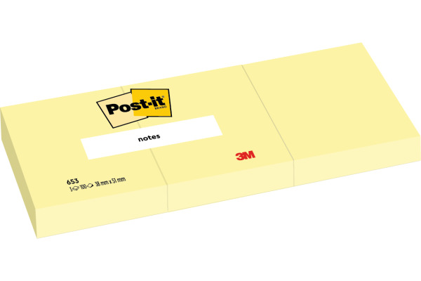 10291 Samoljepljivi listići   38x51mm  3x100L žuti  POST-IT 653