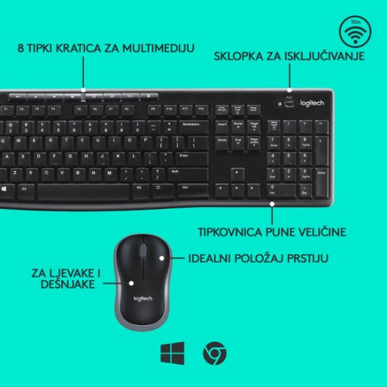 35075 Tipkovnica bežična + miš LOGITECH MK270