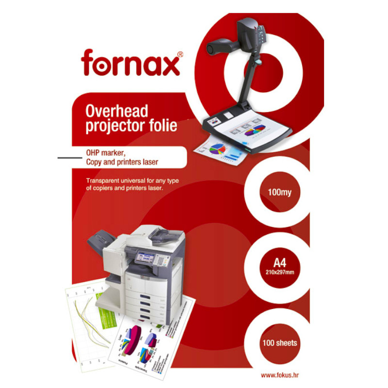Folija za prezentaciju 100 mic A4 FORNAX termo laser copy 100/1 prozirna