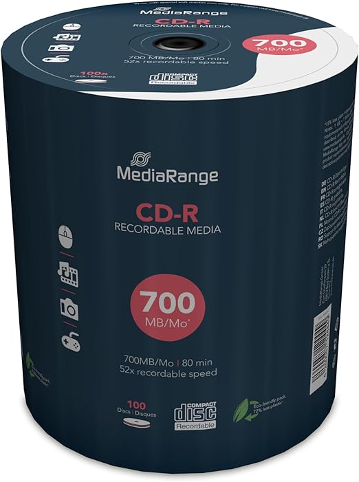 31466-6 CD-R MEDIARANGE PRINTABLE 80/700MB 52x spindle 100/1 (MR203)