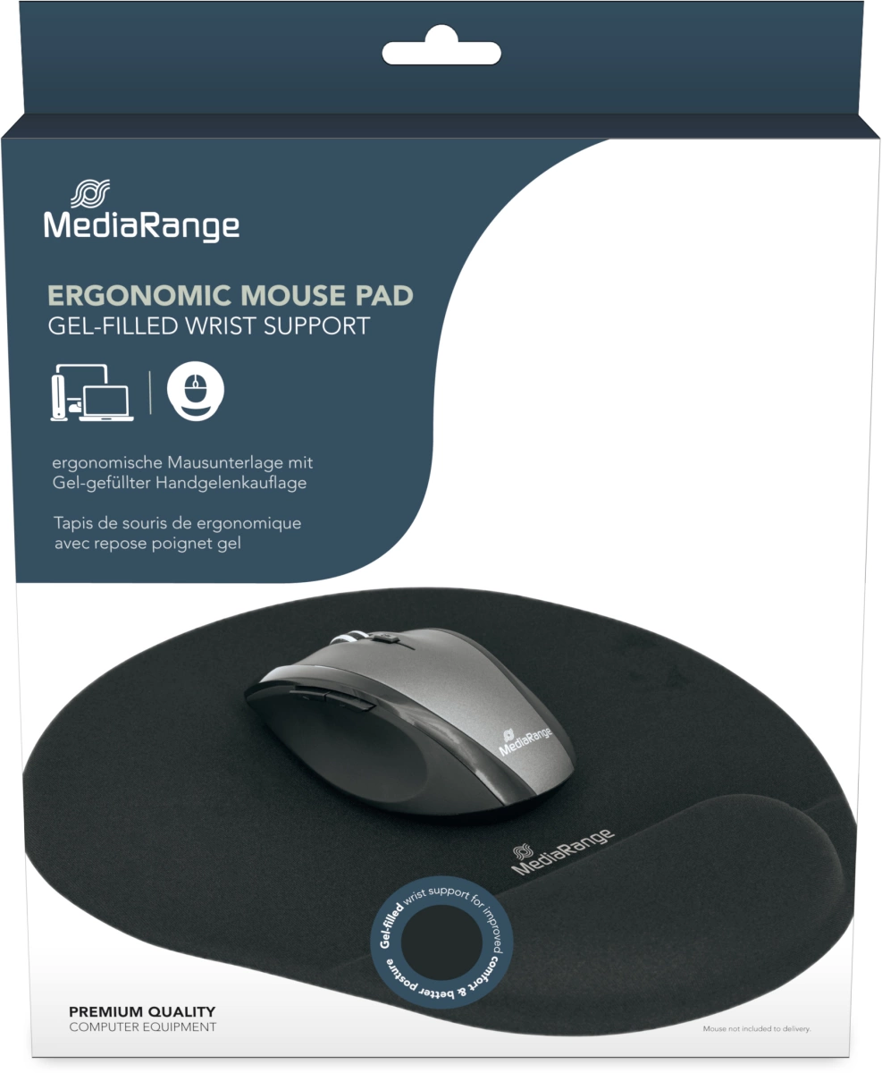 10537-2 Podloga za miša ergonomska gel s odmaračem za ruku MEDIARANGE