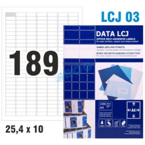 19096-5 Etikete  25,4 x  10 mm bijele DATA LCJ ILK 18900/1 (100L)