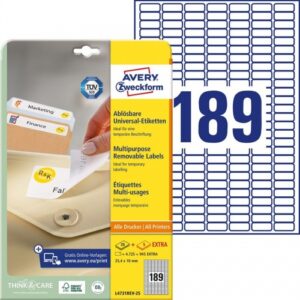 10965 Etikete  25,4 x  10 mm bijele odljepljive ZWECKFORM 4731 4725/1 (25l)