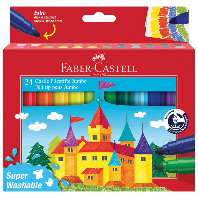 Flomaster školski 24boje Jumbo DEBELIi Faber Castell 154324 blister